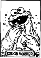 A coloring page of sesame street